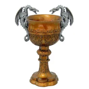 11" King Arthurs Chalice with Dragons Statue