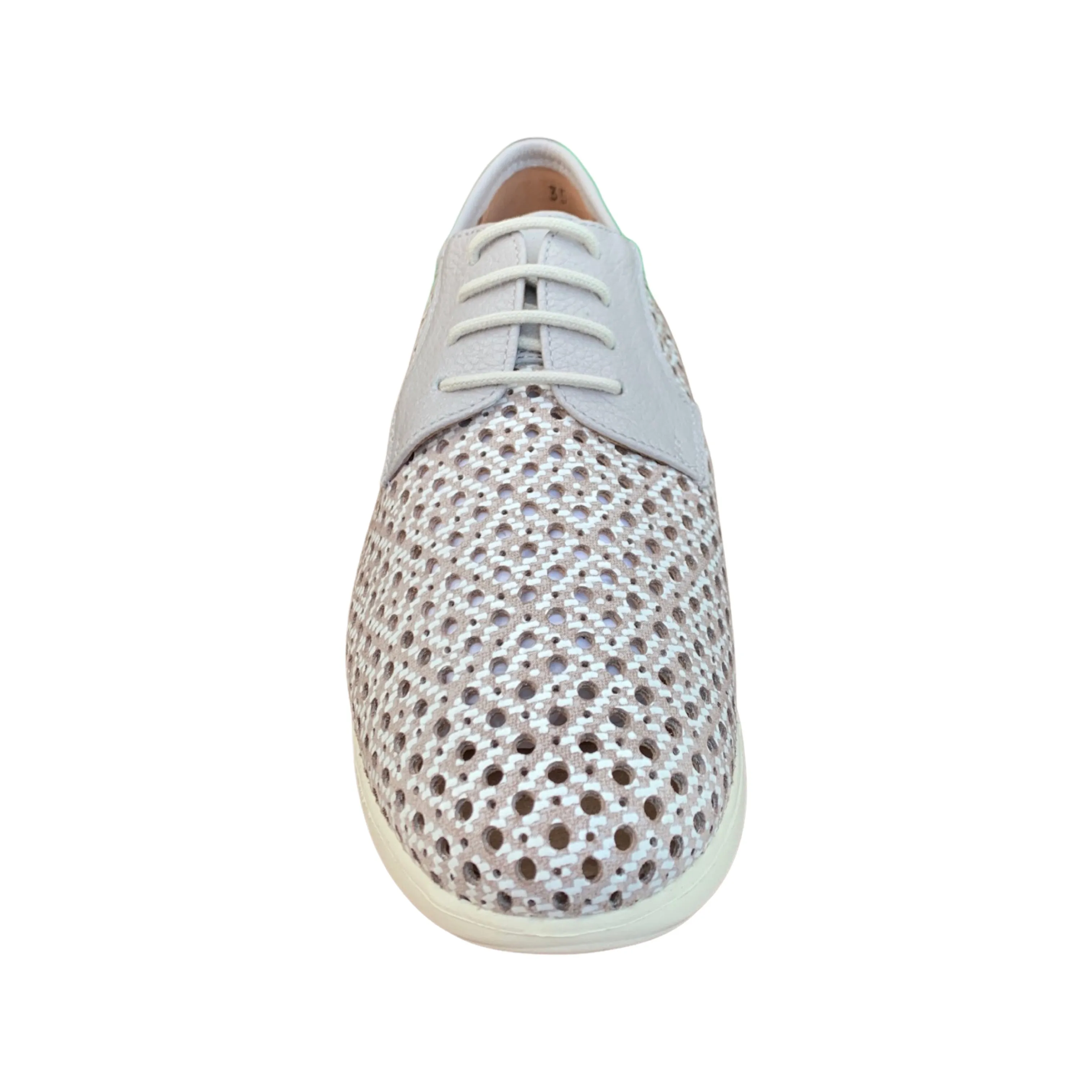 220615 Woven Look Neutral Lace Up