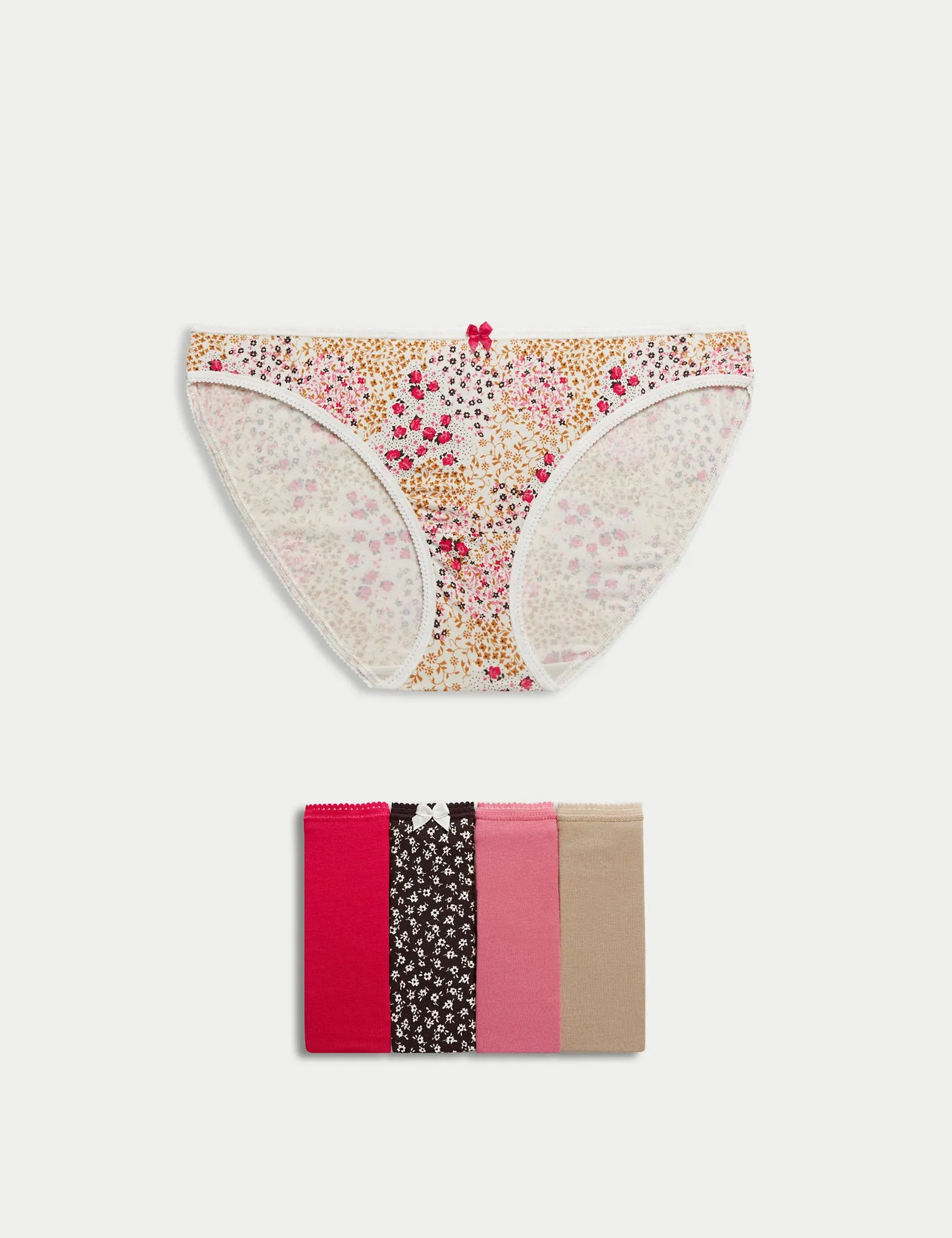 5pk Cotton Lycra Printed Bikini Knickers