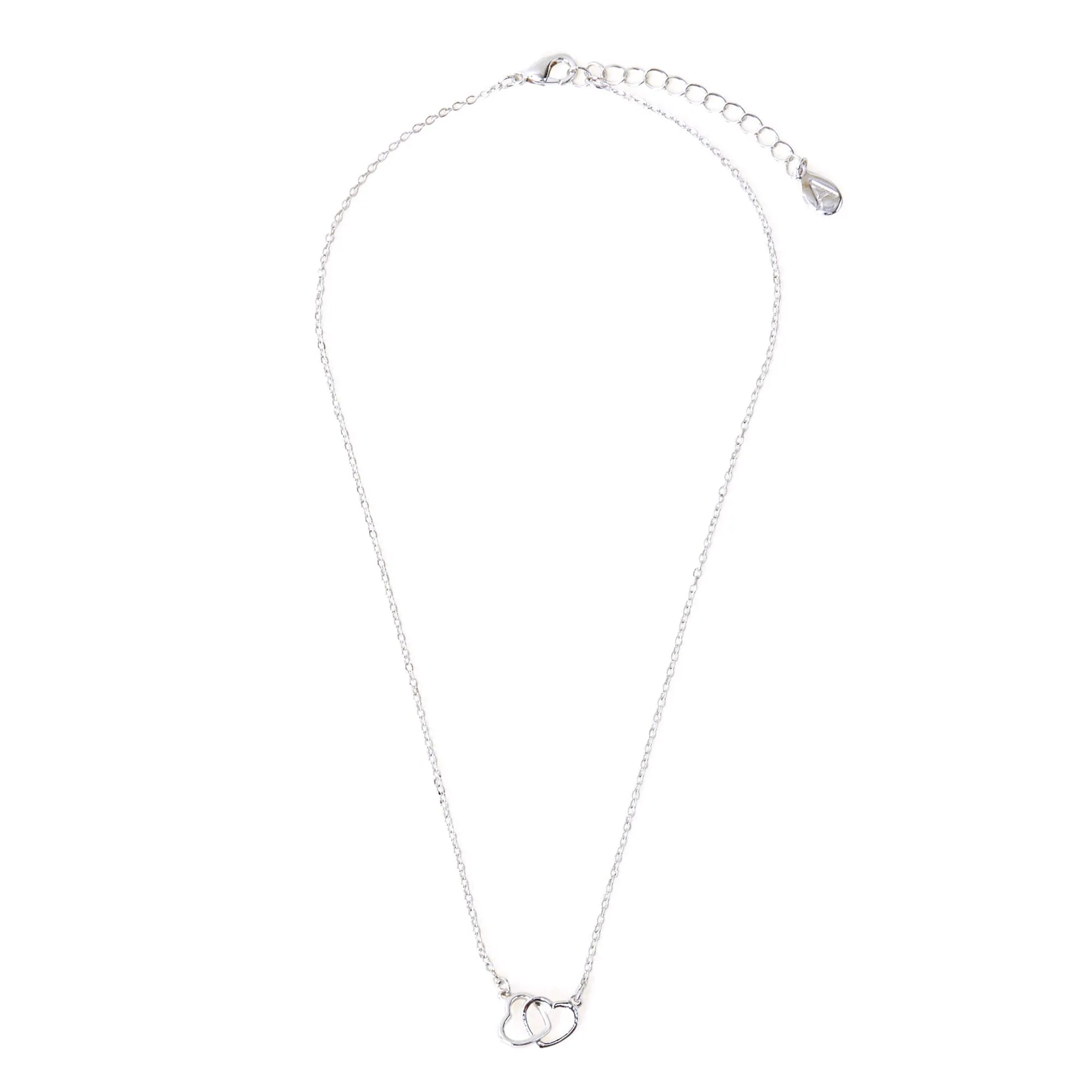 Accessorize London Women's Silver Heart Links Pendant Necklace