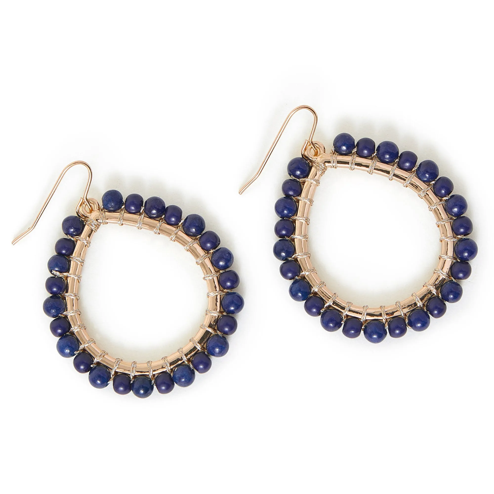 Accessorize London Women's Statement Beaded Teardrop Hoop Earrings