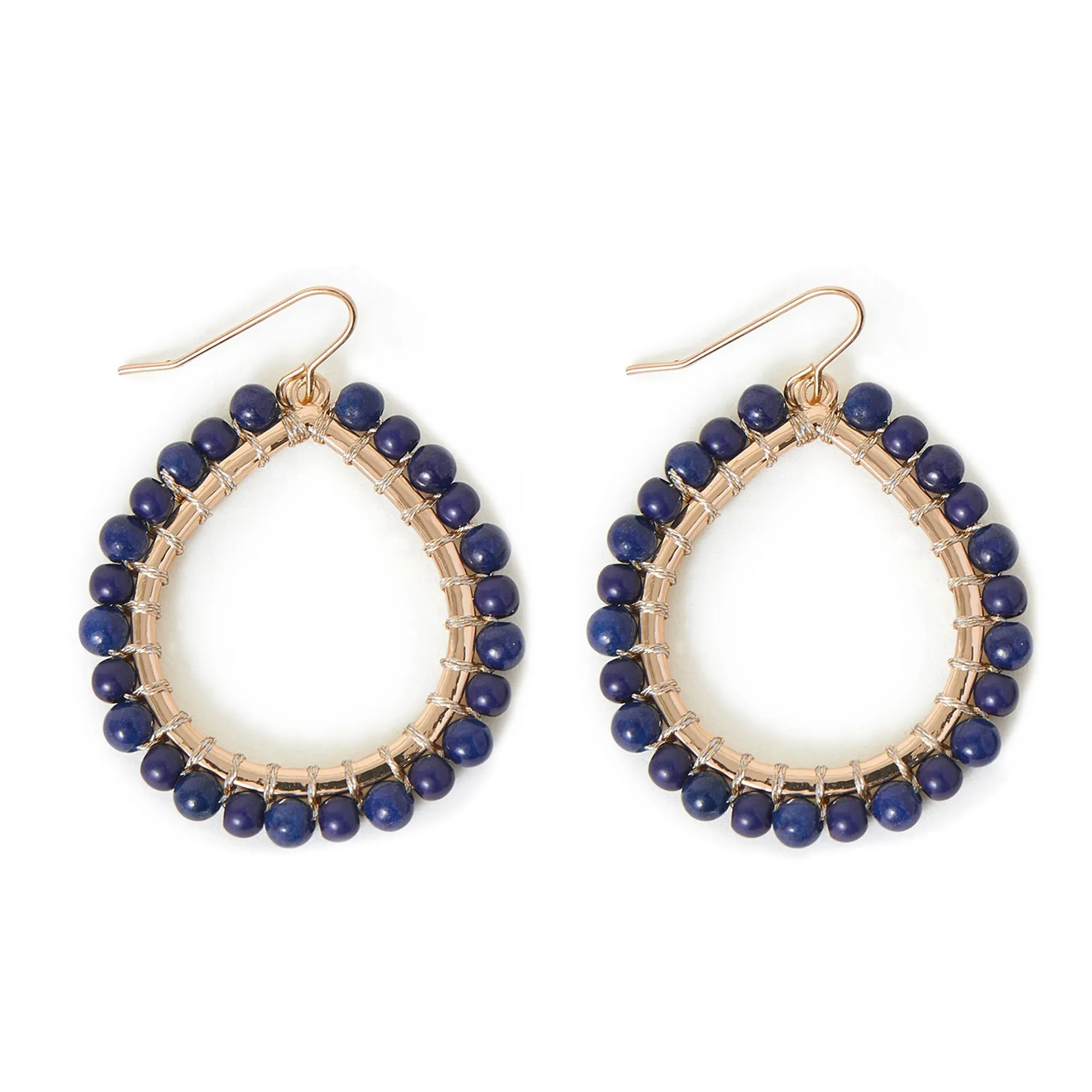 Accessorize London Women's Statement Beaded Teardrop Hoop Earrings