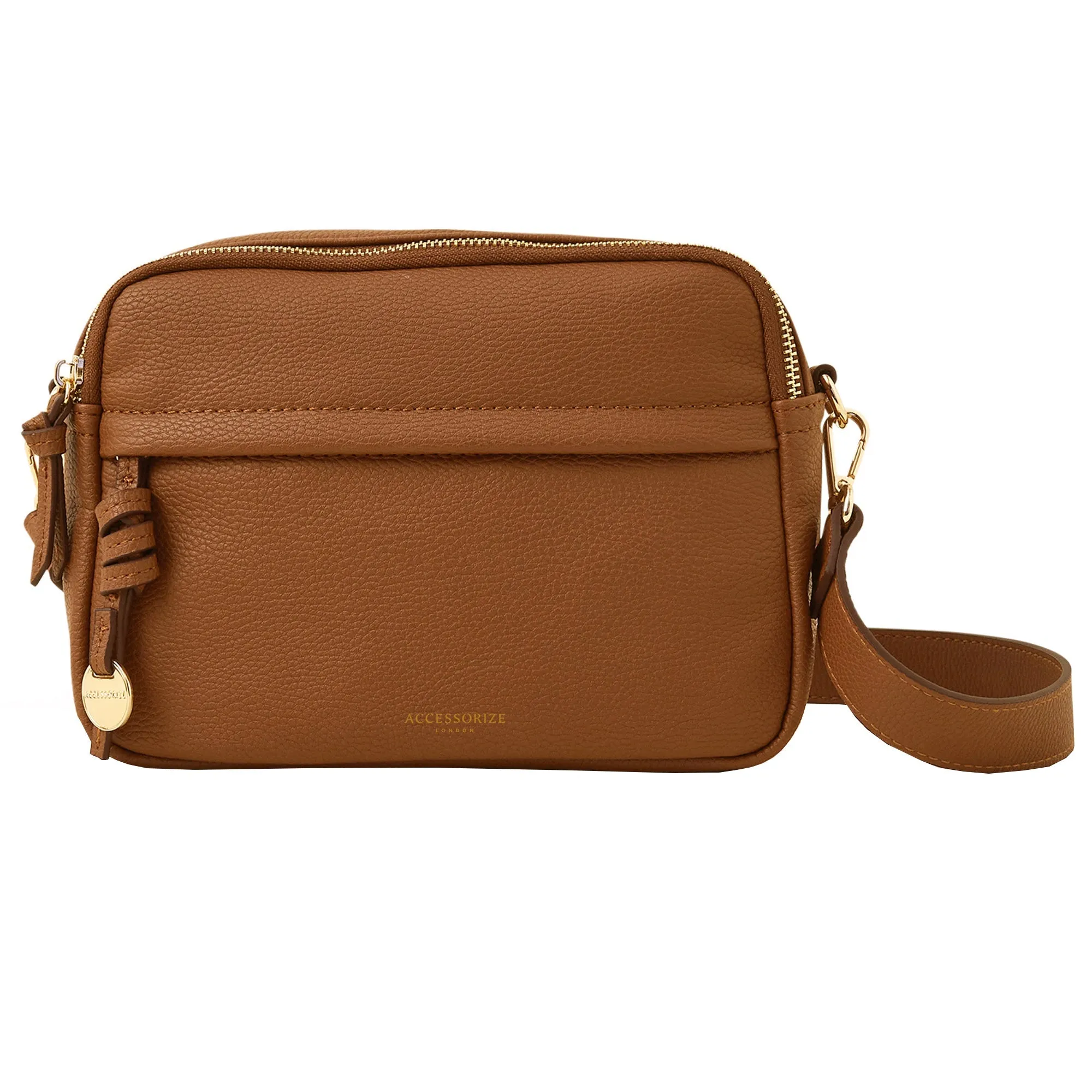 Accessorize London Women's Tan Cross-Body Camera Bag