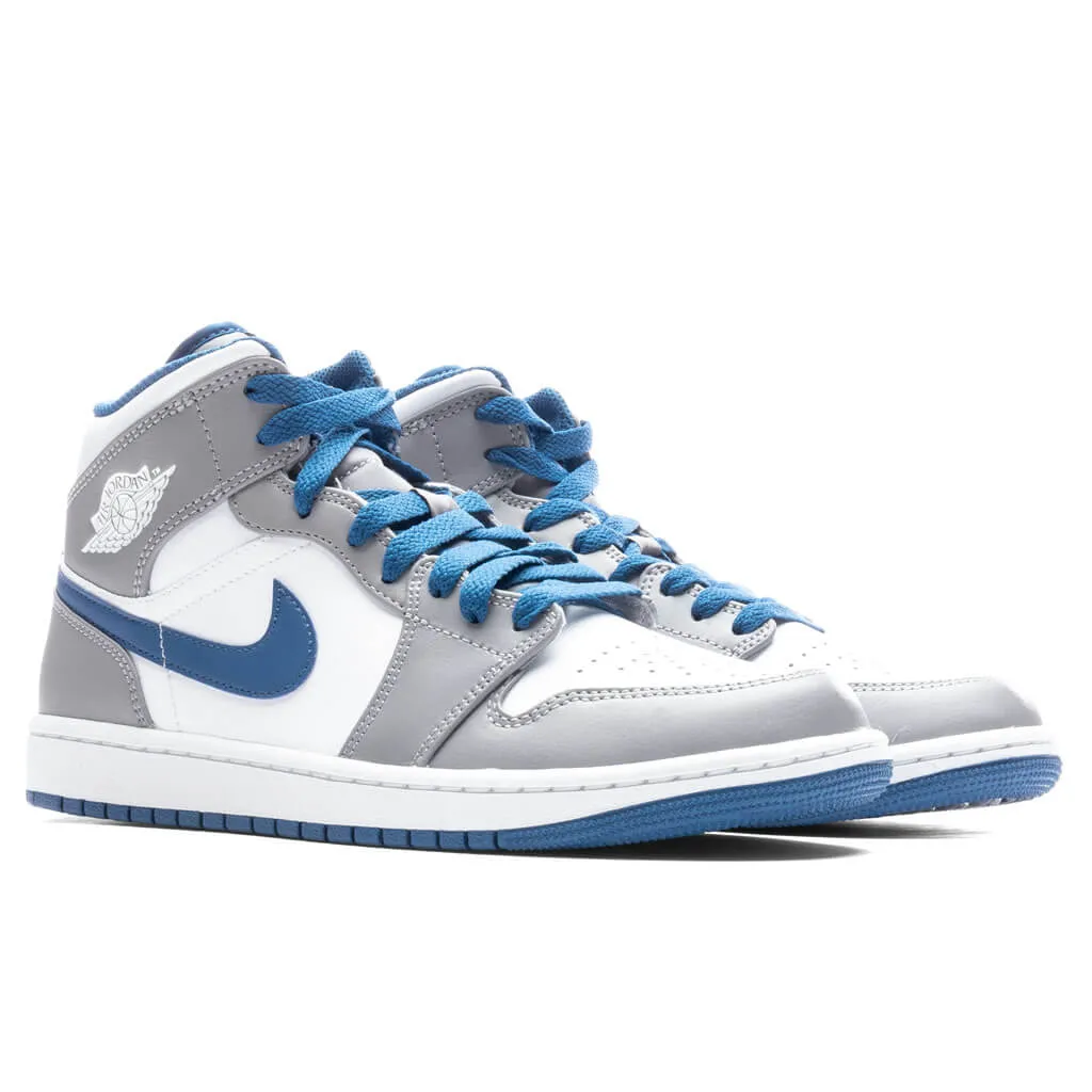 Air Jordan 1 Mid - Cement Grey/White/True Blue