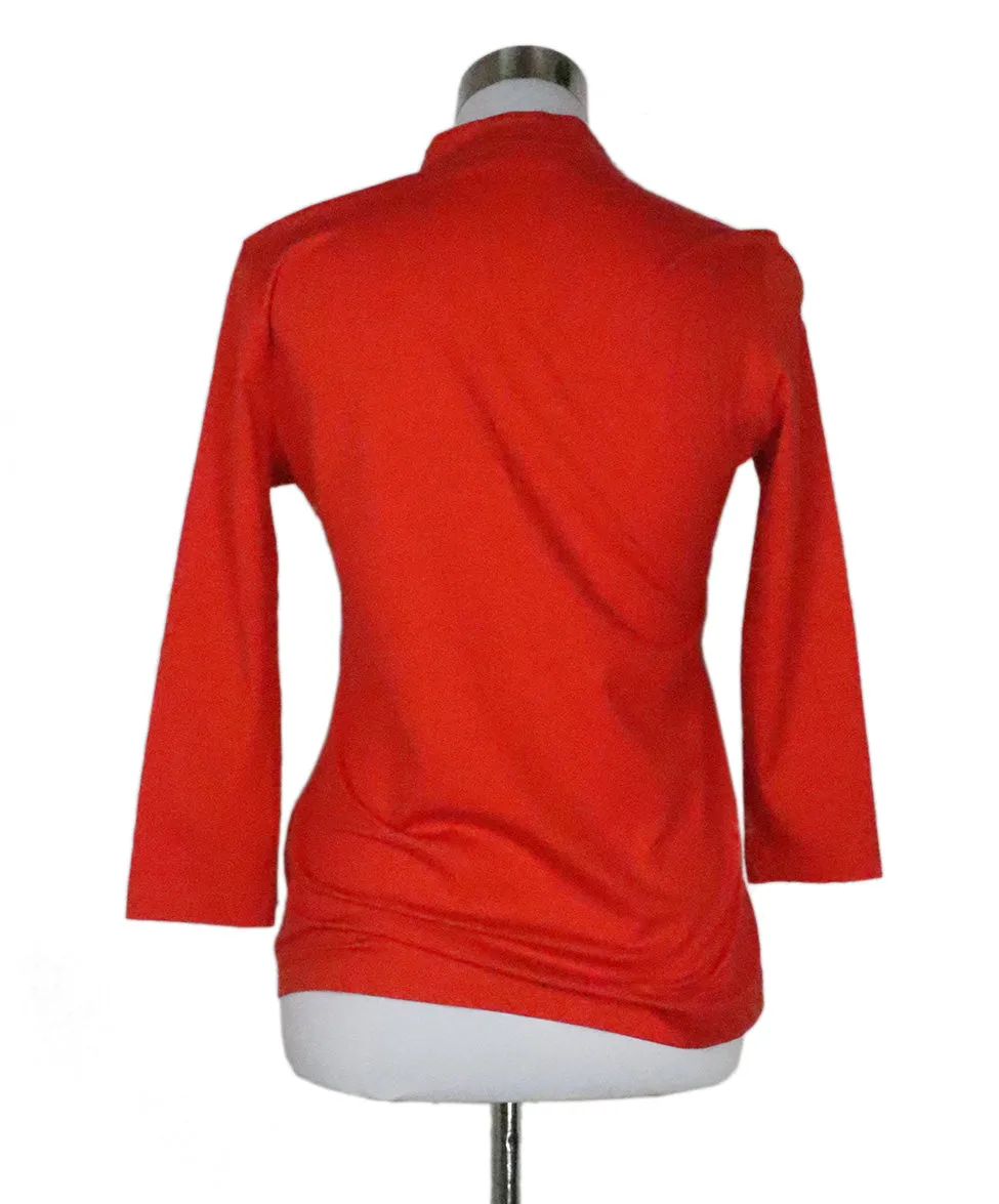 Akris Red Cotton Top sz 10