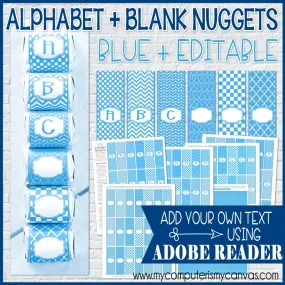 Alphabet   BLANK Nugget Wrappers {BLUE} PRINTABLE