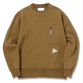 And Wander Cotton Wool Sweat Brown