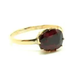 Antique Victorian Garnet 9ct Gold Ring (Size: N)