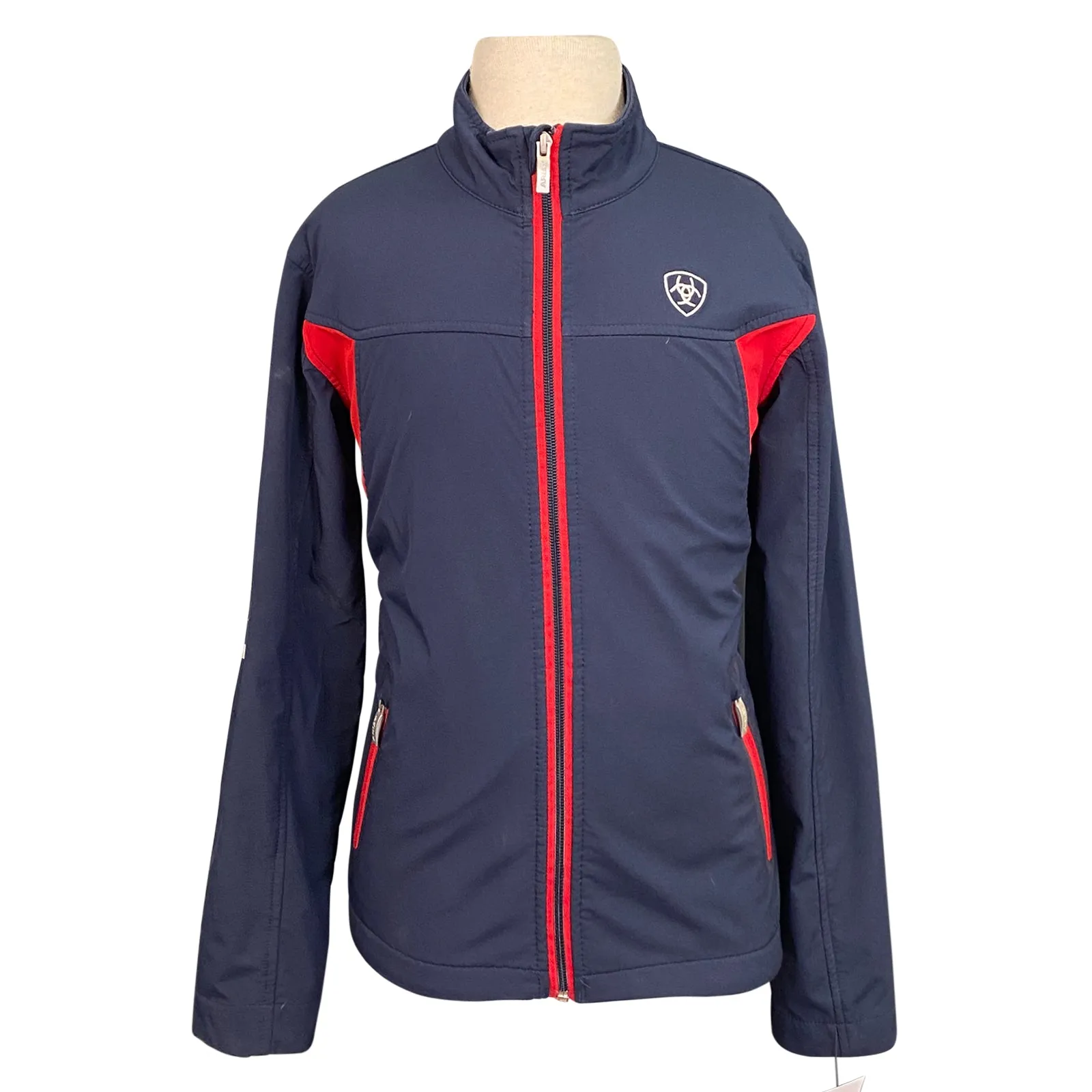 Ariat Team Softshell Jacket in Navy/Red - Children's Large