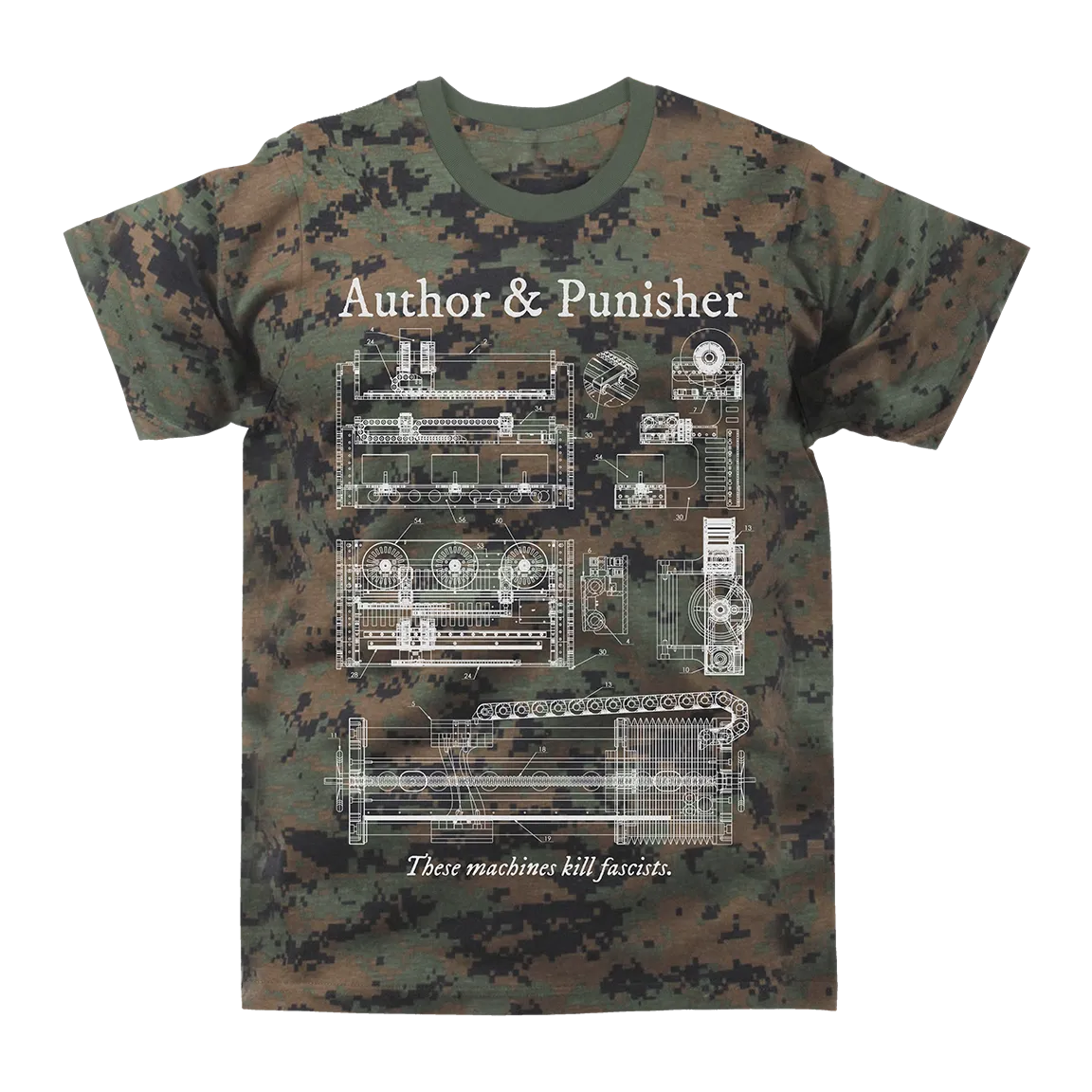 Author & Punisher "These Machines" Woodland Digi Camo T-Shirt