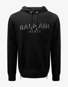 Balmain Black 3D Effect Logo Hoodie