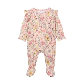 Bebe L/S Zip Onesie - Thea Oat Print