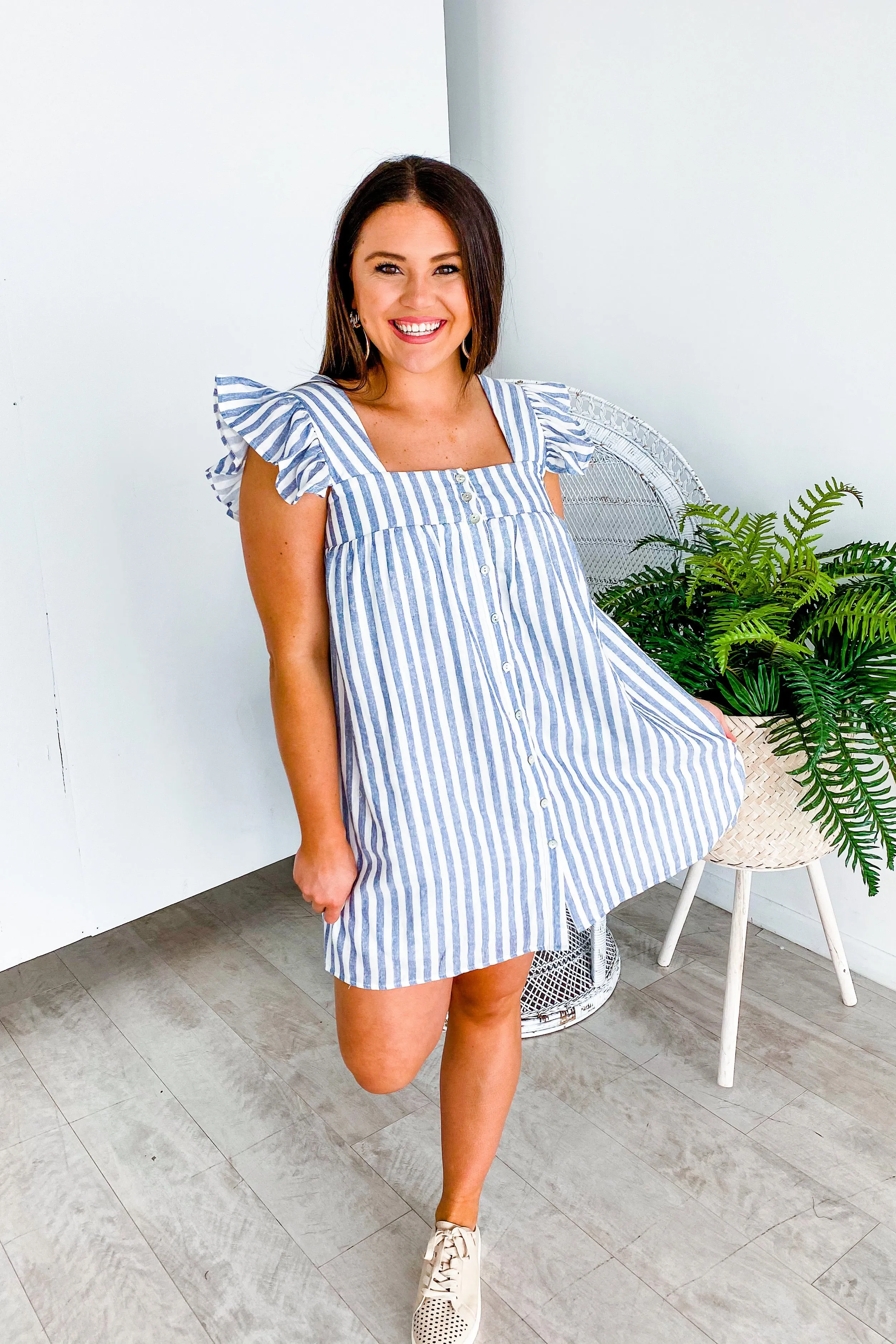 Betsy Striped Button Up Dress