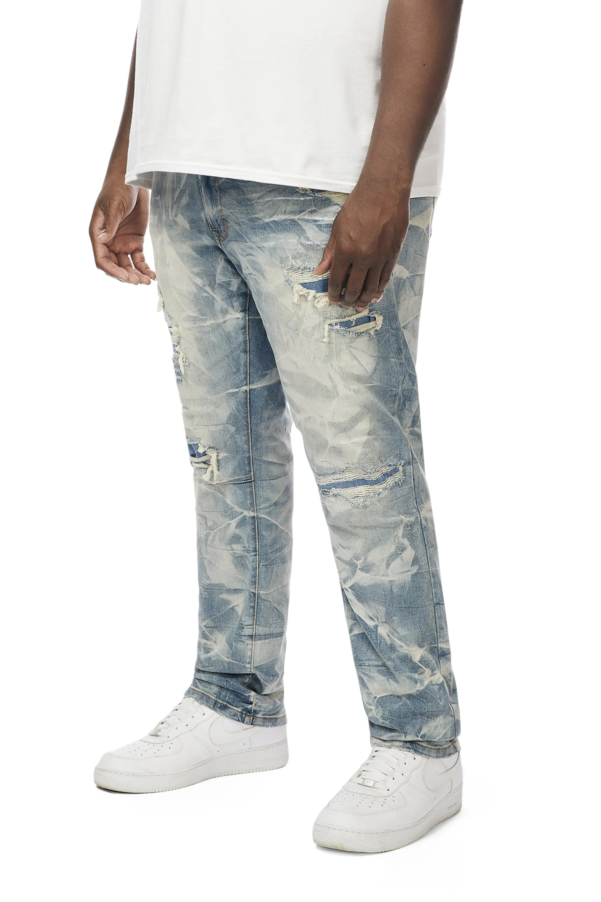 Big And Tall - Lightning Effect Jeans - Clyde Blue