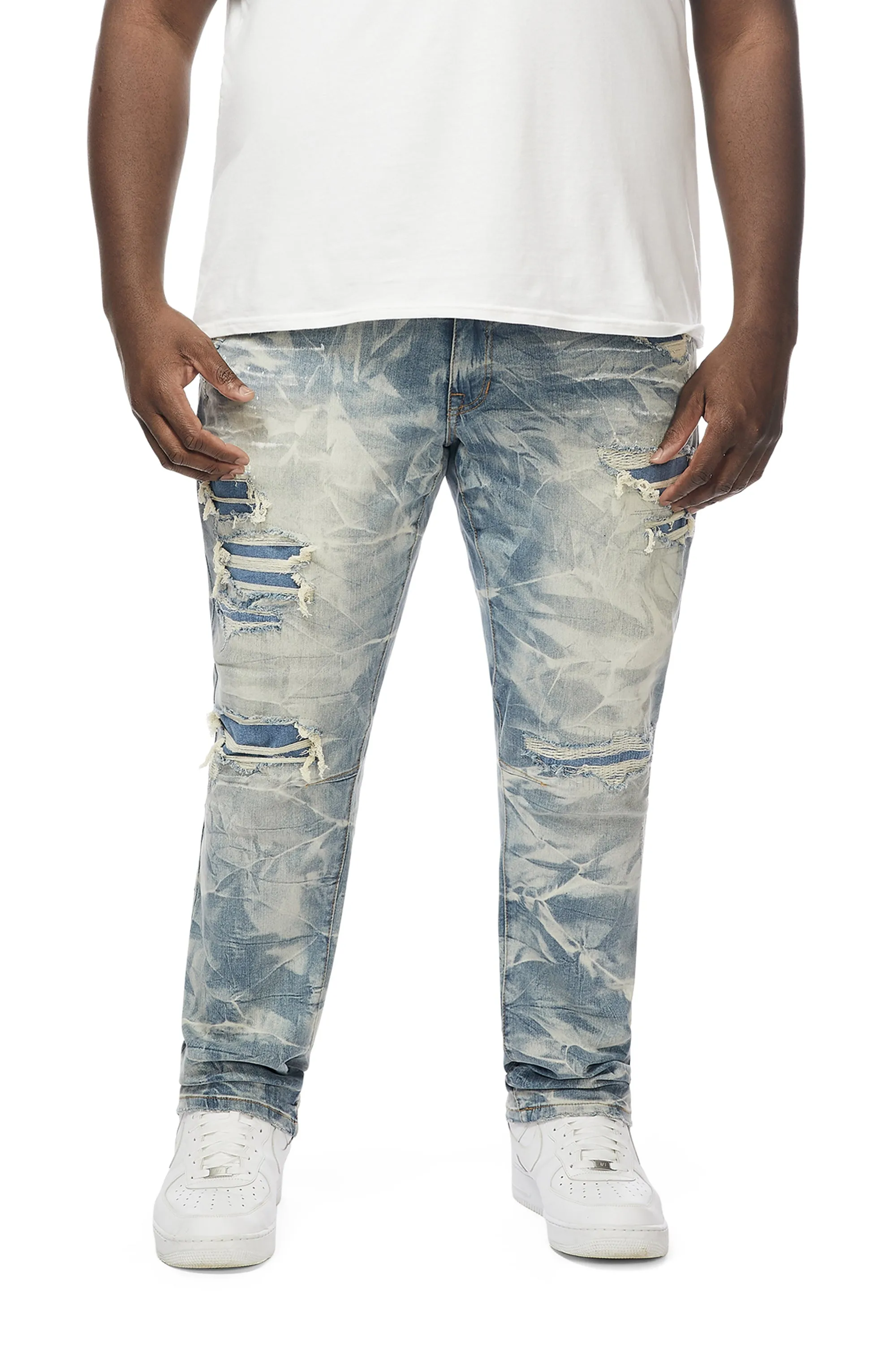 Big And Tall - Lightning Effect Jeans - Clyde Blue