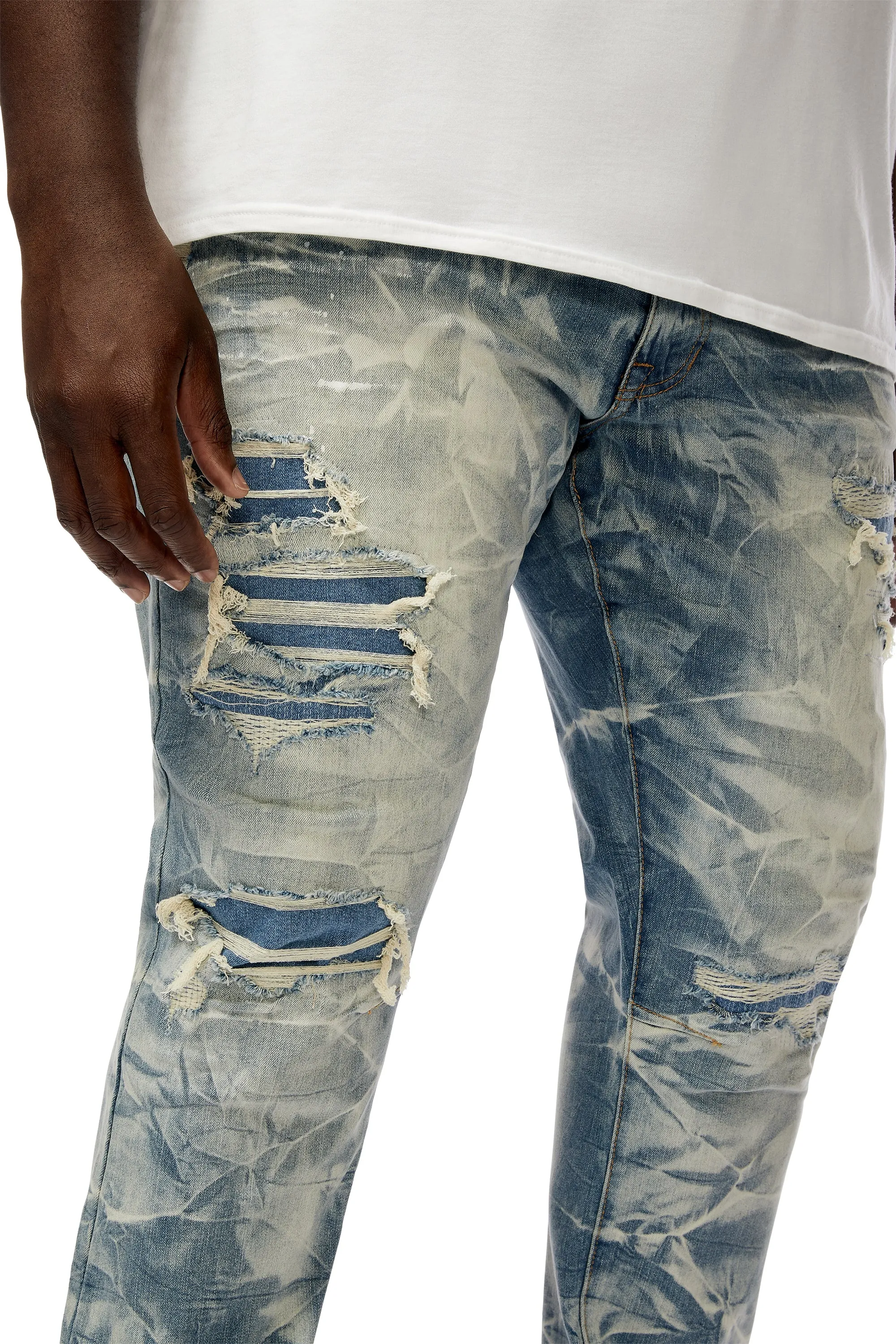 Big And Tall - Lightning Effect Jeans - Clyde Blue