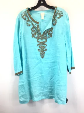 Blue Top 3/4 Sleeve Chicos, Size L