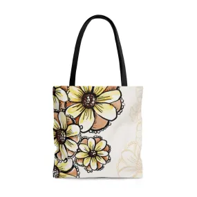 Boho Floral AOP Tote Bag