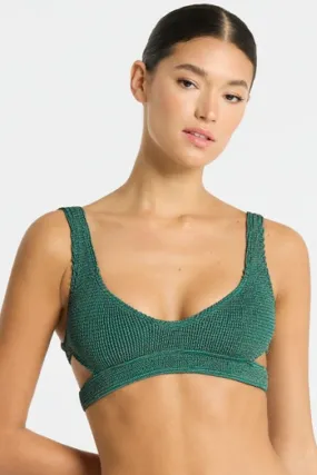 Bond-eye Nino Crop - Bottle Green Lurex