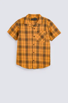 BOYS RESORT COLLAR CHECKERED SHIRT