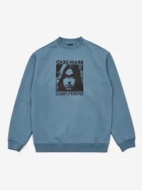 Brain Dead Computer Eyes Crewneck Sweatshirt - Light Blue