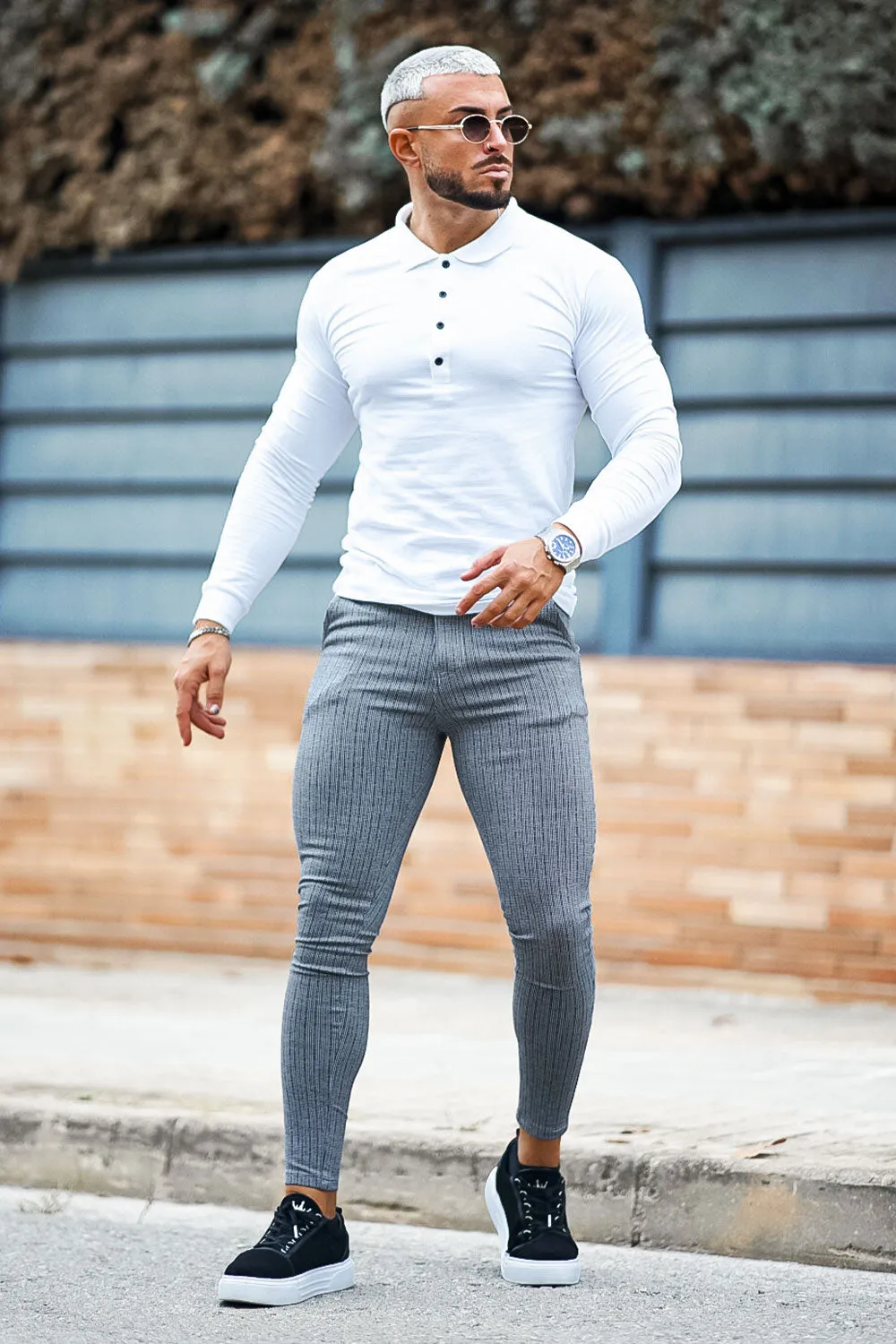 Buy $80 Free Shipping Men's Grey Stretch Pants