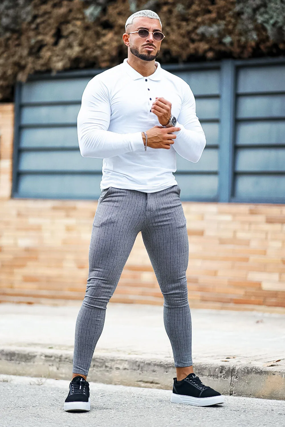 Buy $80 Free Shipping Men's Grey Stretch Pants