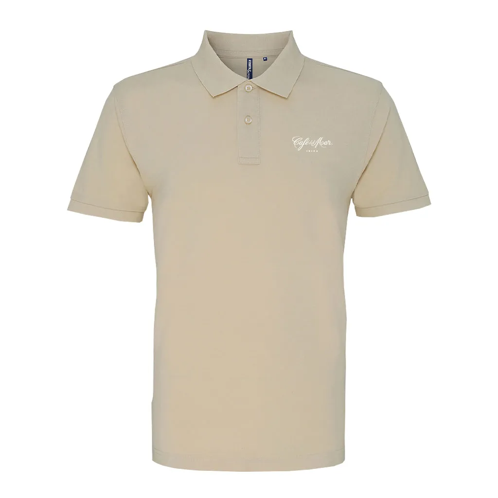 Café del Mar Ibiza White Embroidered Logo Men's Polo T-Shirt