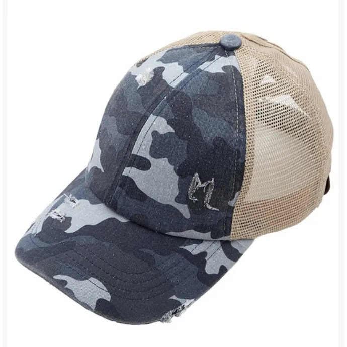 Camouflage Elastic Crossed Band Hat