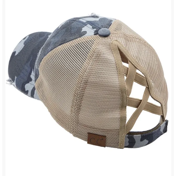 Camouflage Elastic Crossed Band Hat