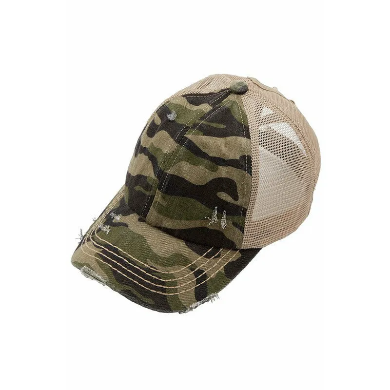 Camouflage Elastic Crossed Band Hat