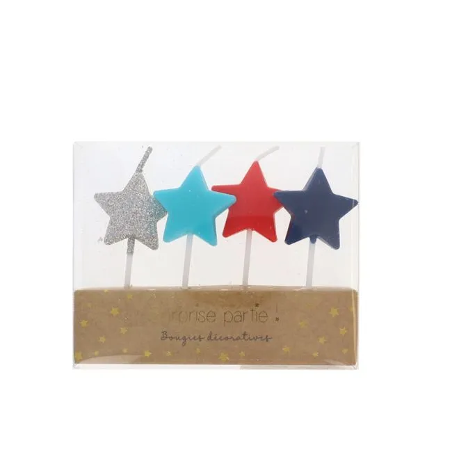 Candle - Stars - Blue/Red/Sliver