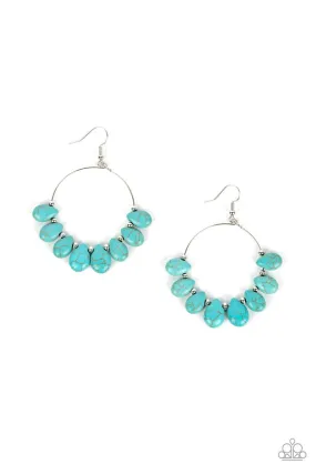 Canyon Quarry Turquoise Blue Stone Earrings - Paparazzi Accessories