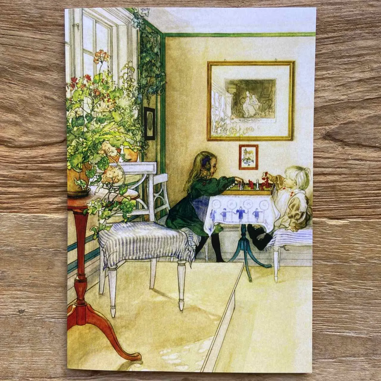 Carl Larsson - A Game of Chess Greeting Card