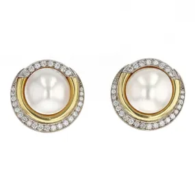 Cartier Mabe Pearl and Diamond Earrings