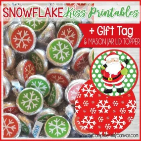 Christmas KISS PRINTABLES {Snowflake Edition}