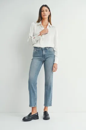 Clean Mid Rise Straight Jean