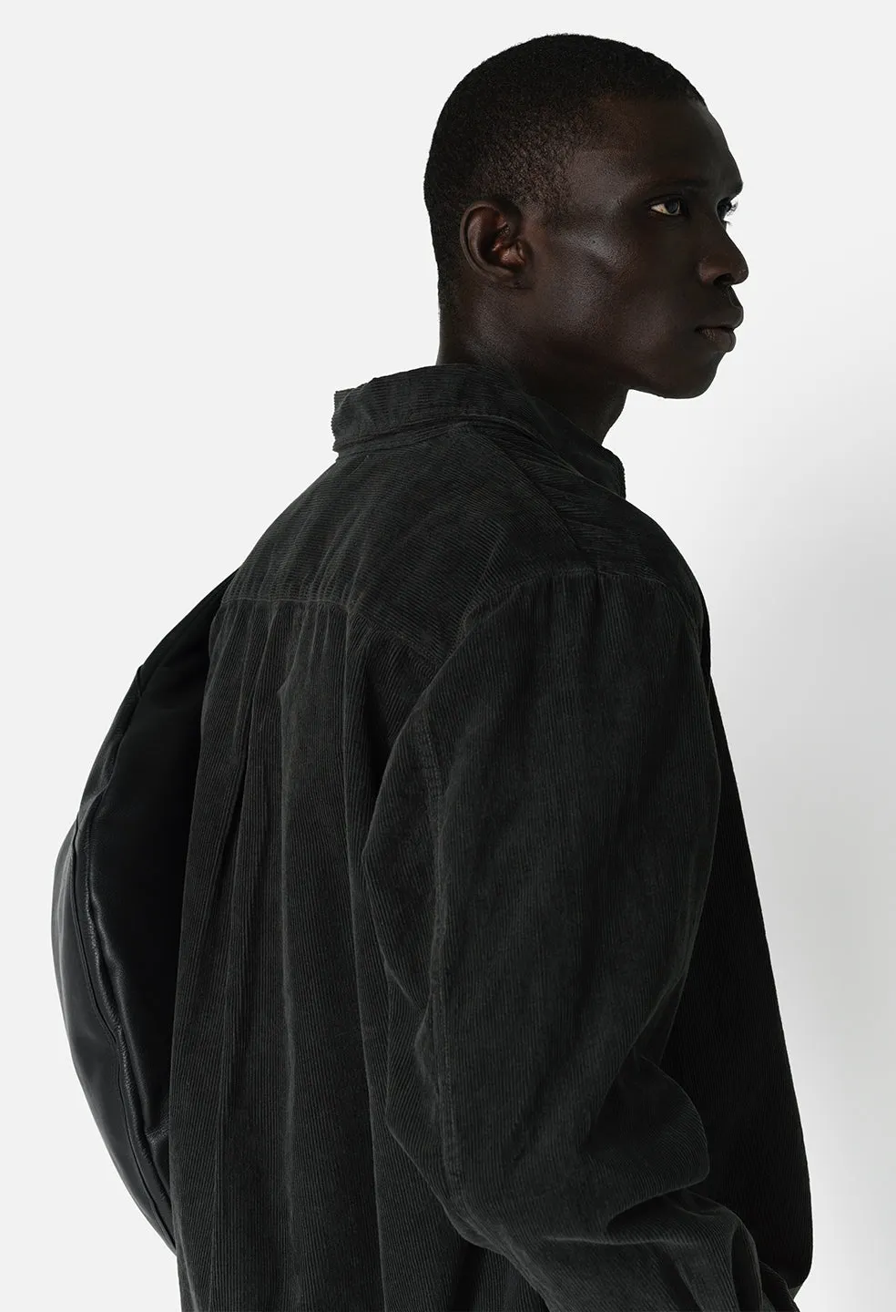 Corduroy Cloak Button Up / Charcoal