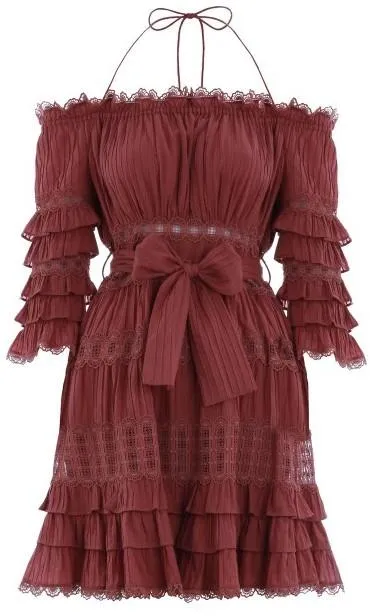 'Corsair' Frill Tier Dress, Red