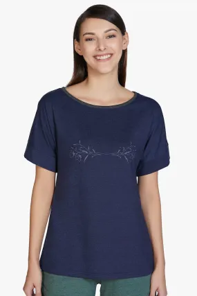 Cotton Blend Sleep T-shirt - Navy