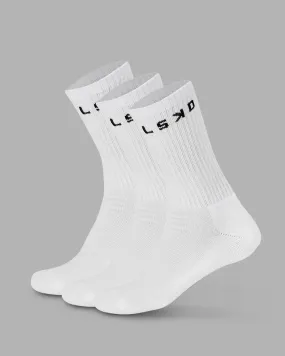 Daily 3 Pack Crew Socks - White