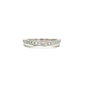 Diamond Chevron Ring with Sixteen Diamonds in 14K White Gold