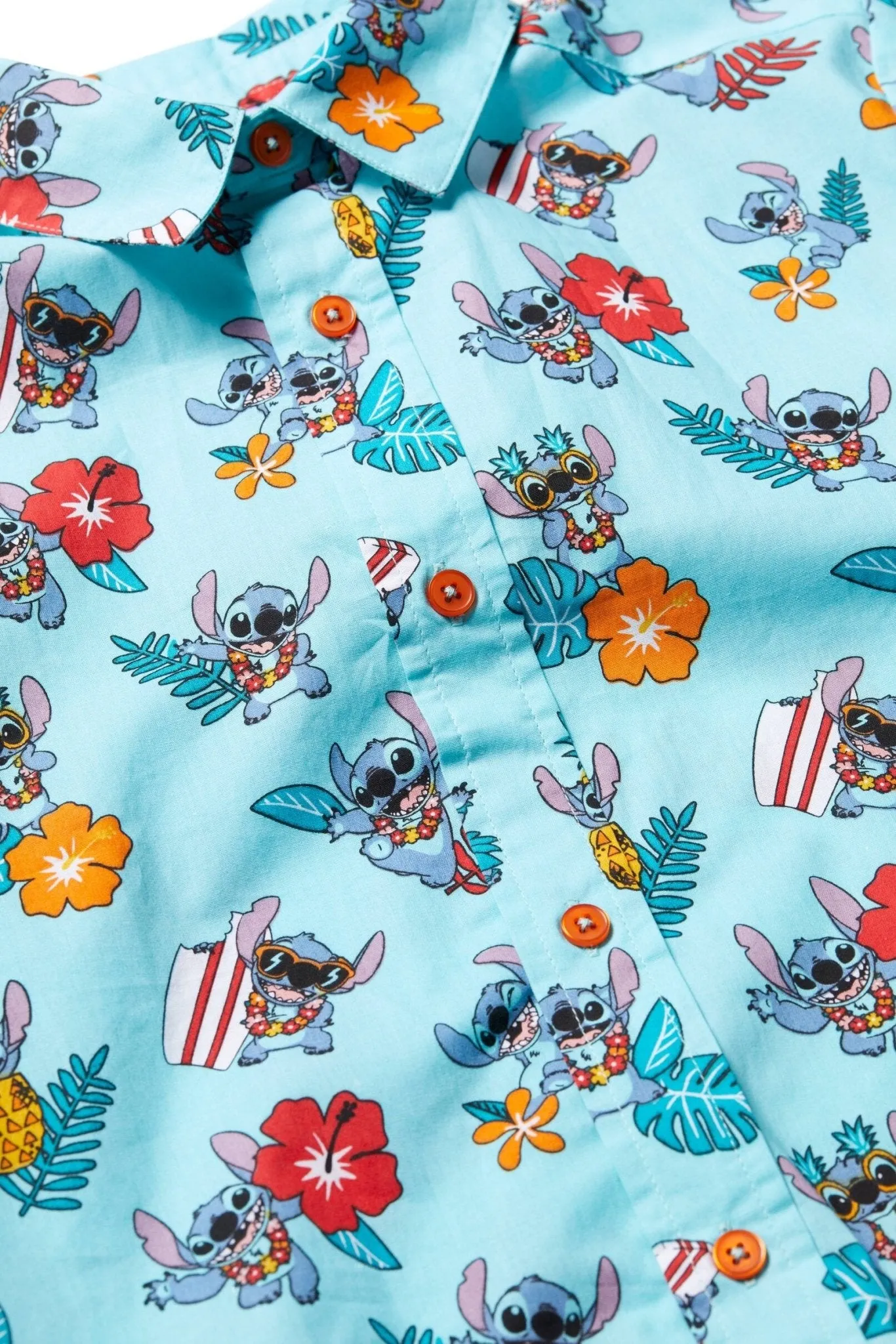 Disney Lilo & Stitch Hawaiian Button Down Dress Shirt