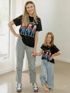 Dolly Parton Triple Threat Black Thrifted Distressed Tee