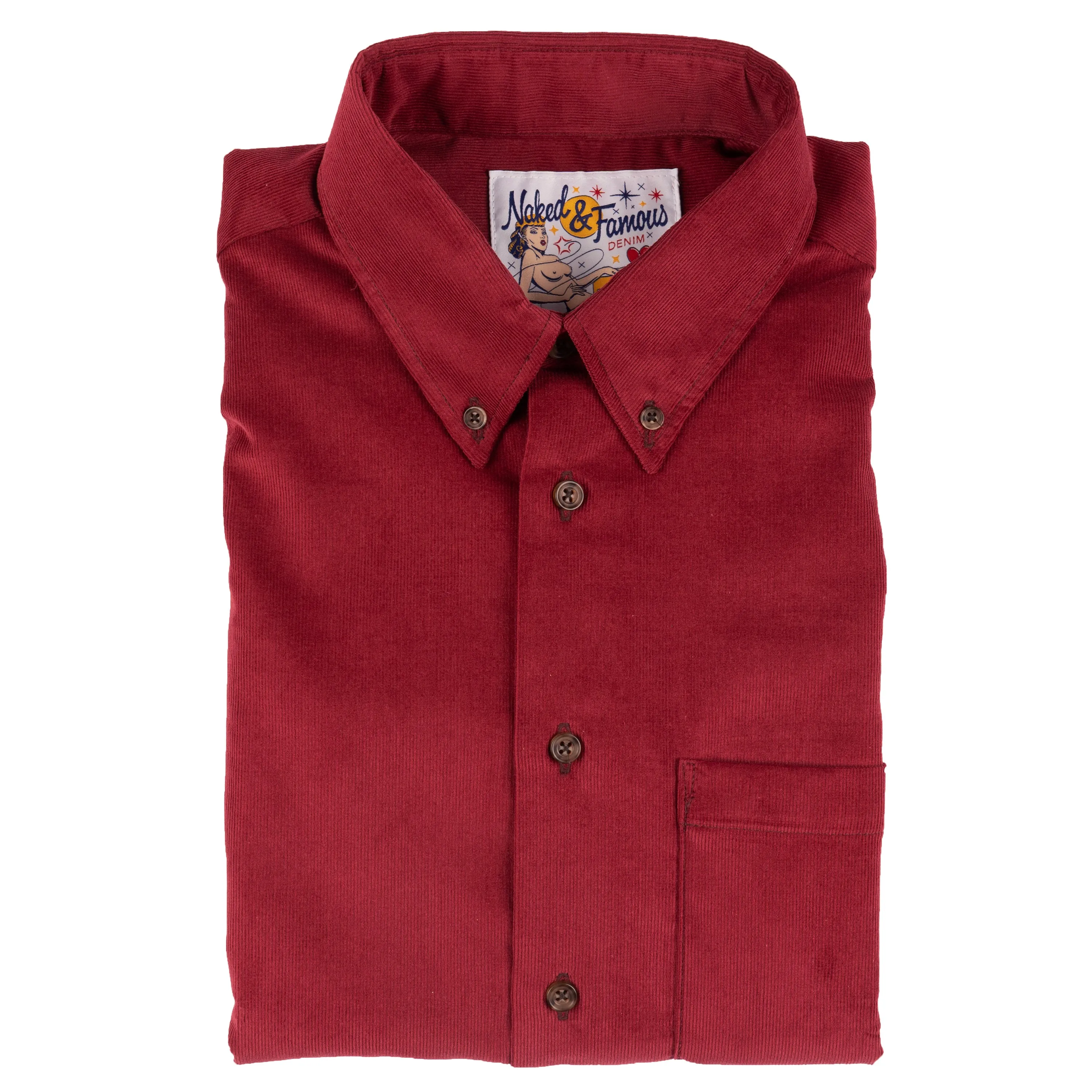 Easy Shirt - Cotton Dyed Corduroy - Burgundy