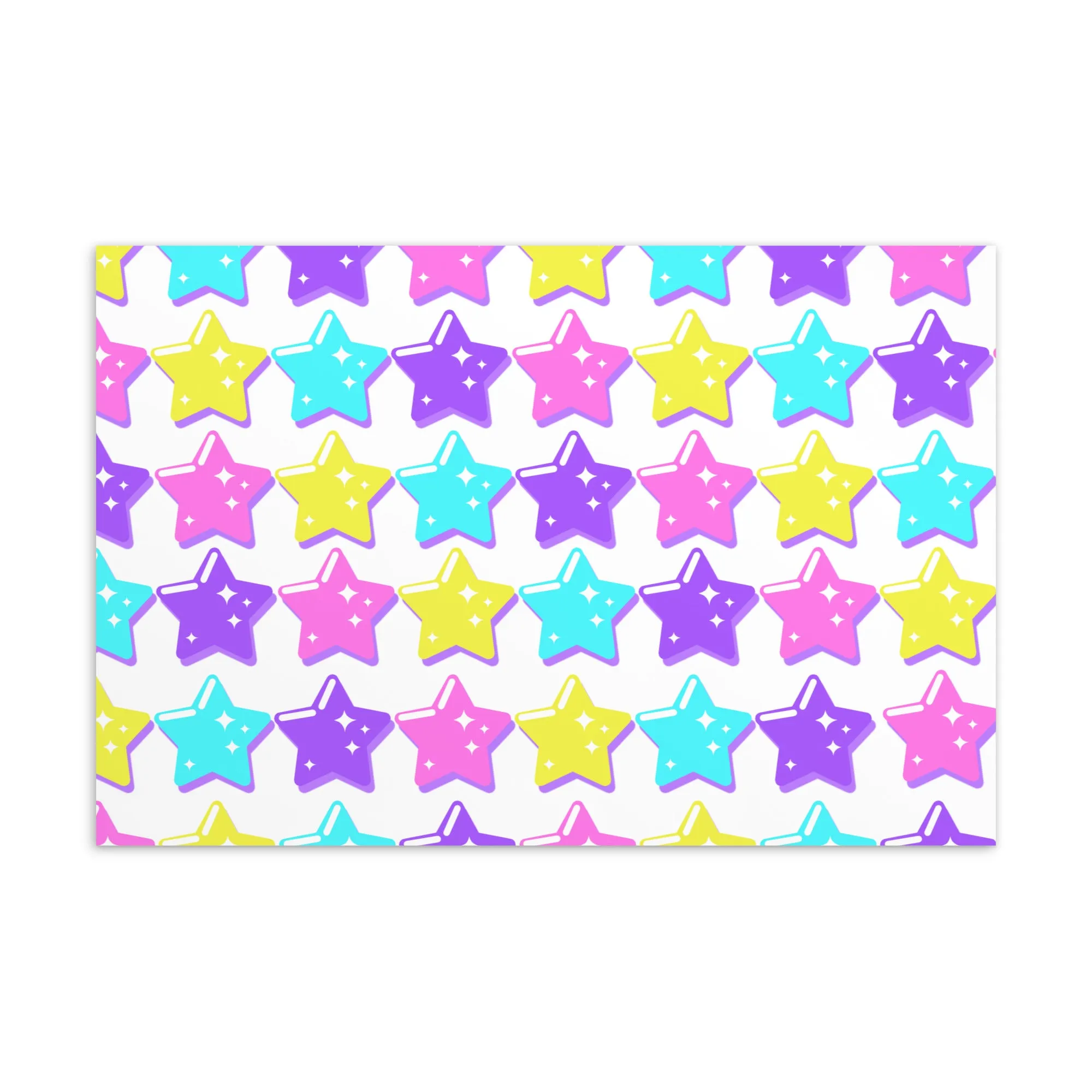 Electric Star Wave White - (4" x 6") Art Print Postcard