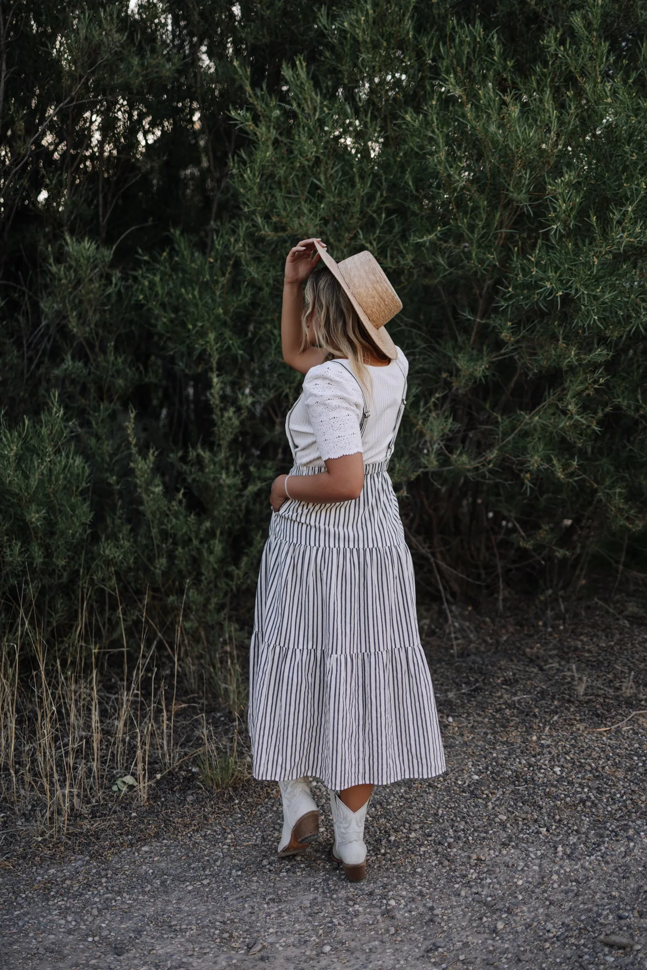 Elizabeth Overall Dress in Ivory Charcoal - Coming Soon