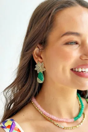 EMERALD PALM EARRINGS