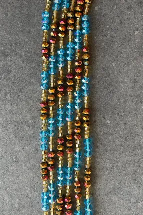 Extended Length 60 Inch Ocean Gem Lux Tie On  Waist Beads