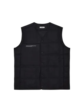 Flower-Warmth Quilted Gilet—black